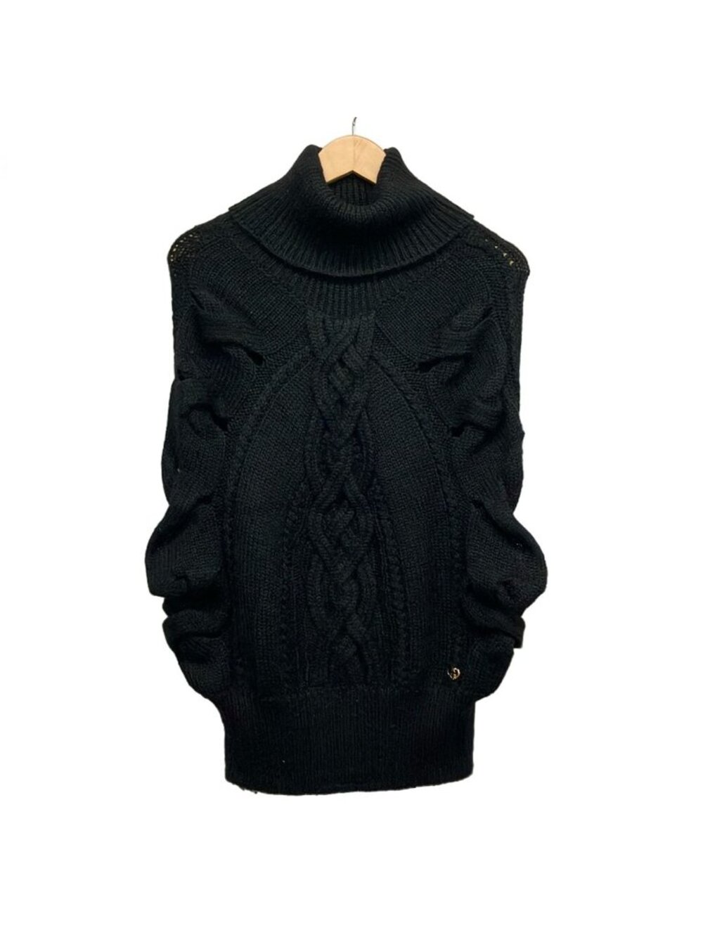 Gucci Sweater XS Black Deformed Sleeves Turtleneck Alpaca Blend